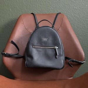 Guess Black Leather Mini Backpack